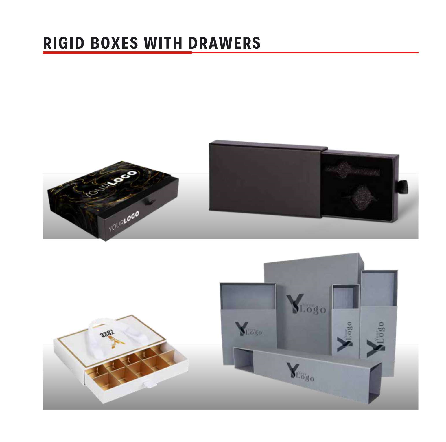 rigid boxes with drawers